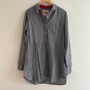 Victoria’s Secret Gingham Nightgown Sleep Shirt Cotton Silk Trim Preppy L